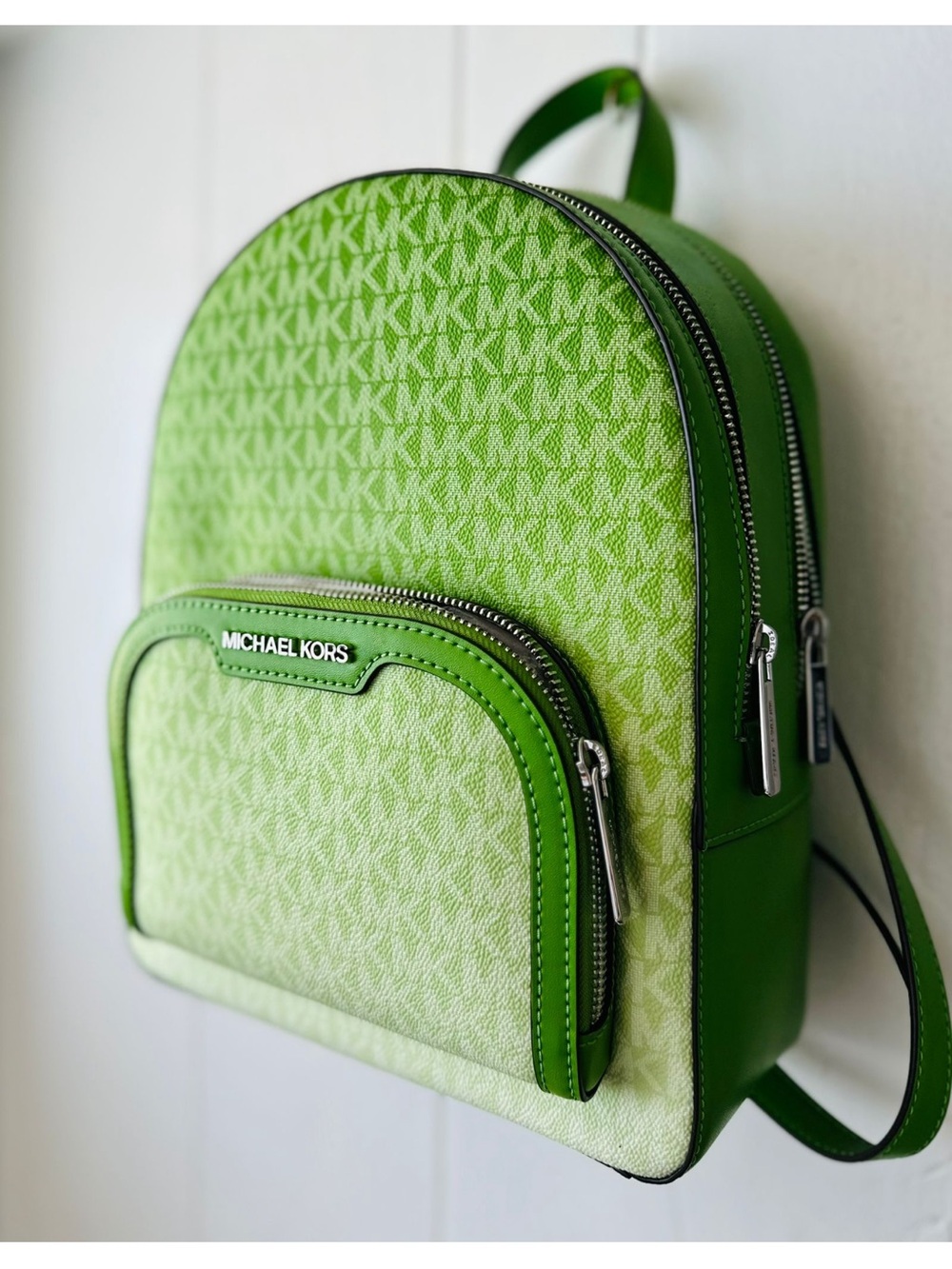 Michael Kors Lime Green Monogram Mini Backpack